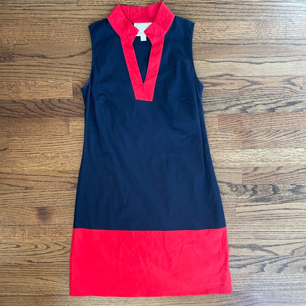 Sail to Sable Red and Navy Dress